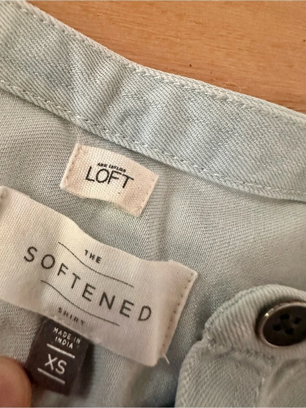 Ann Taylor Loft softened chambray shirt sz xs